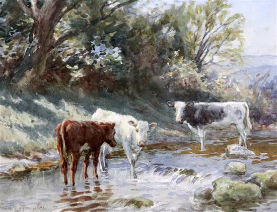 Frederick James Knowles (1831-1908) Childhoods Happy Days, and studies of horses and cattle, largest 10.5 x 14.5in.